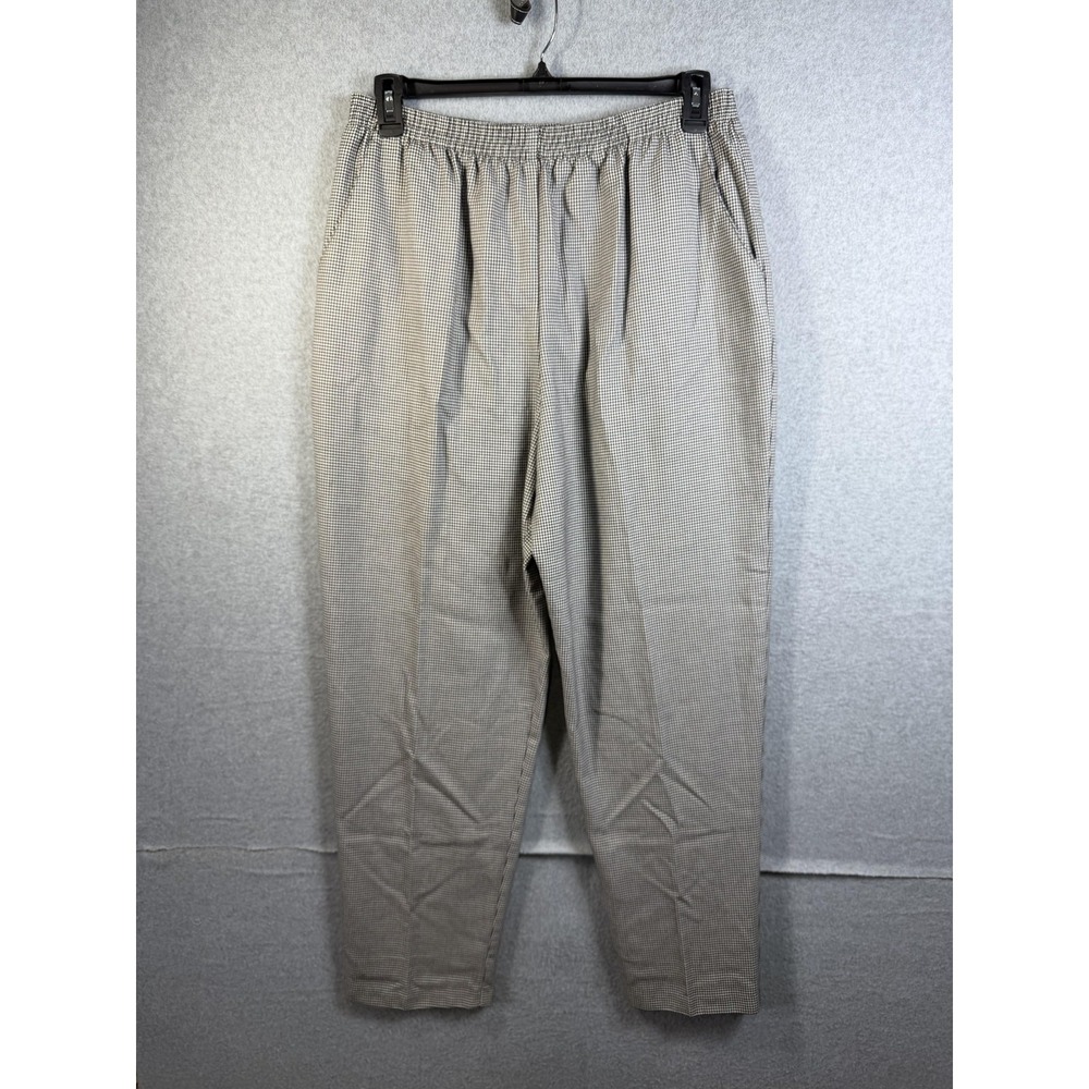 Briggs New York Pants Womens 18 Gray Pull On Pleated Relaxed Twill Dress‎ Check